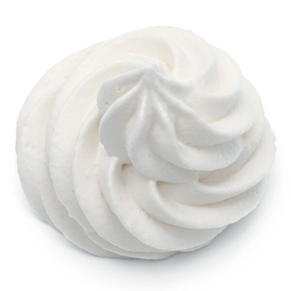 Whipped cream swirl  isolated on white background cutout