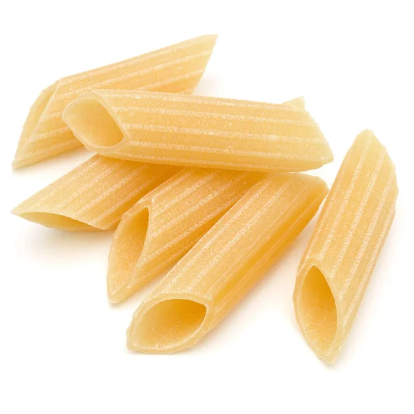 Pasta Italiana Isolata Fondo Bianco Pennoni Penne Rigate — Foto Stock