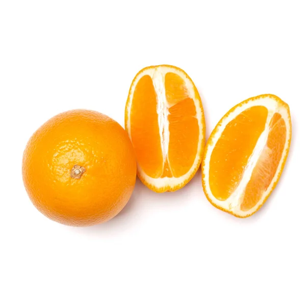 Orange Frukt Skiva Isolerad Vit Bakgrund Närbild Mat Bakgrund Platt — Stockfoto