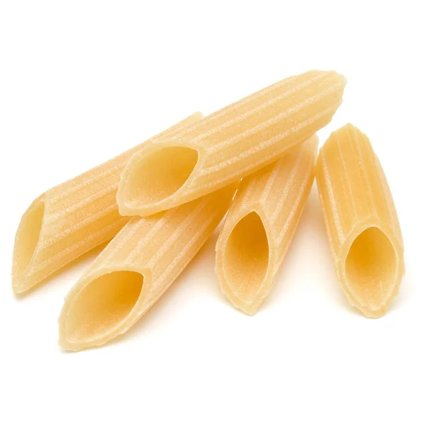 Massa Italiana Isolada Sobre Fundo Branco Pennoni Penne Rigate — Fotografia de Stock