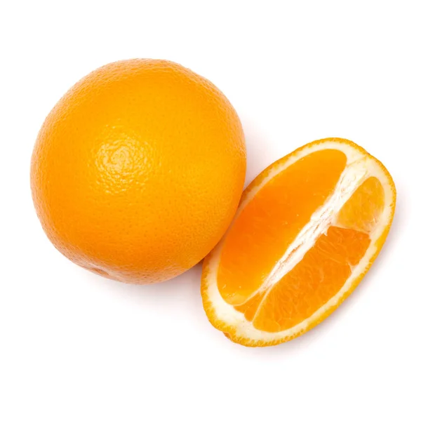 Orange Frukt Skiva Isolerad Vit Bakgrund Närbild Mat Bakgrund Platt — Stockfoto