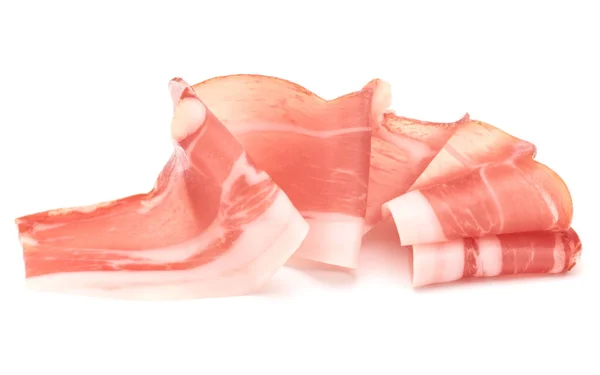 Italské Prosciutto Crudo Nebo Jamon Syrová Šunka Izolováno Bílém Pozadí — Stock fotografie