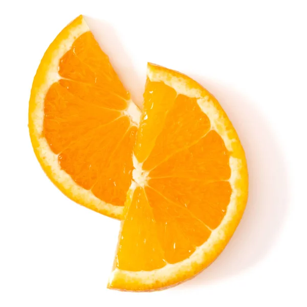 Orange Fruit Slice Isolated White Background Closeup Food Background Flat — Stock Photo, Image