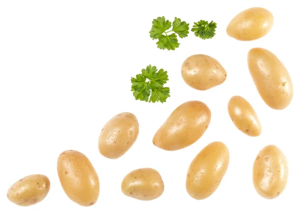 Potatoes Parsley Isolated White Background Copy Space Your Text Top — Stock Photo, Image