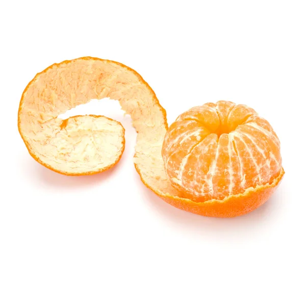 Peeled Tangerine Mandarin Fruit Isolated White Background Cutout — Stock Photo, Image