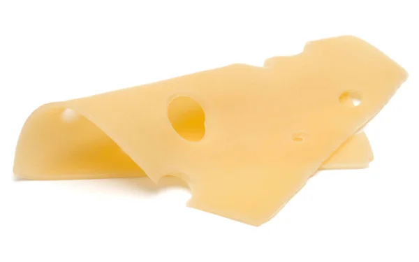 Beyaz Arka Plan Üzerinde Izole Bir Peynir Dilimi — Stok fotoğraf