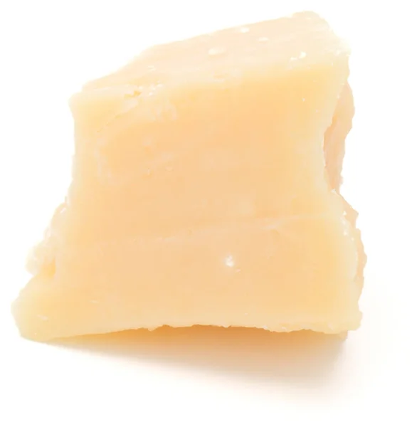 Ein Parmesan Käsefetzen Isoliert Auf Weißem Hintergrund — Stockfoto