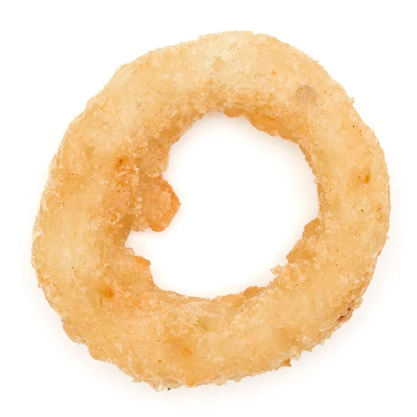 Crispy Deep Fried Onion Calamari Ring Isolated White Background — Stock Photo, Image