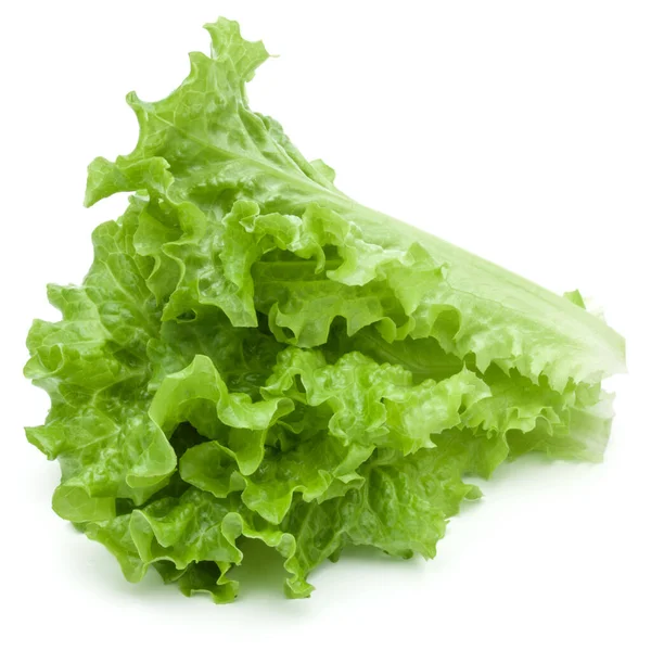 Feuilles Salade Laitue Verte Fraîche Isolées Sur Fond Blanc — Photo