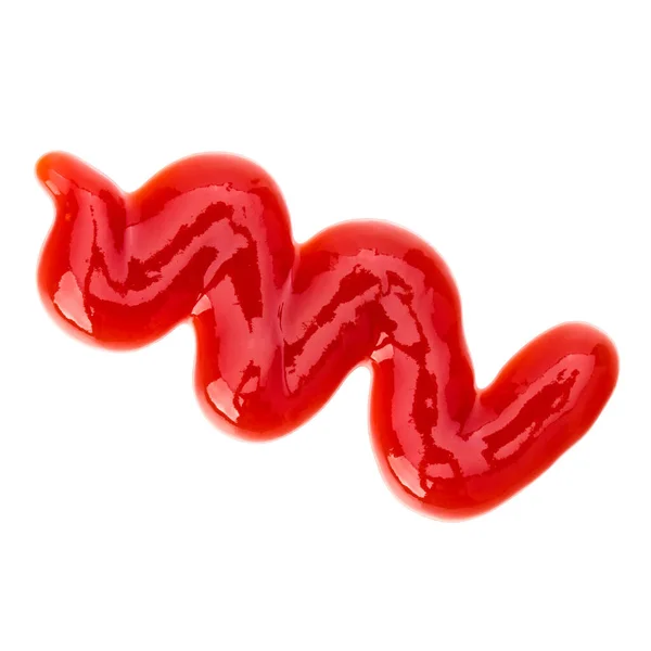 Tomatensaus Ketchup Geïsoleerd Een Witte Achtergrond Bovenaanzicht — Stockfoto