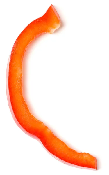 Μέρος Φέτα Κόκκινη Πιπεριά Απομονώνονται Πάνω Από Λευκό Φόντο Cutout — Φωτογραφία Αρχείου