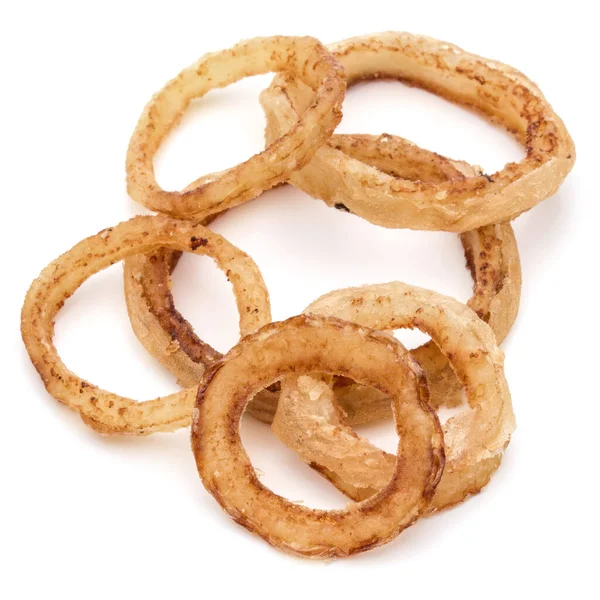 Deliciosos Anéis Cebola Frita Crocante Isolados Branco — Fotografia de Stock