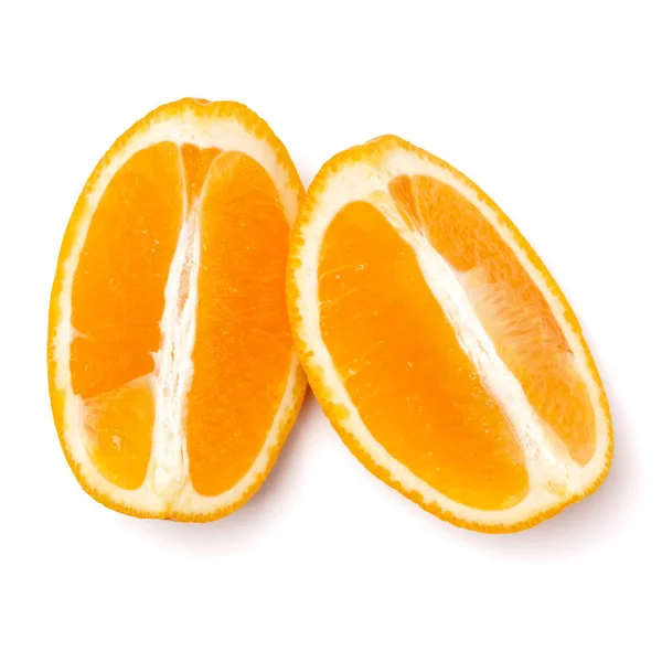 Pomarańczowy Owoc Kromka Białym Tle Białe Tło Zbliżenie Tło Żywności — Zdjęcie stockowe