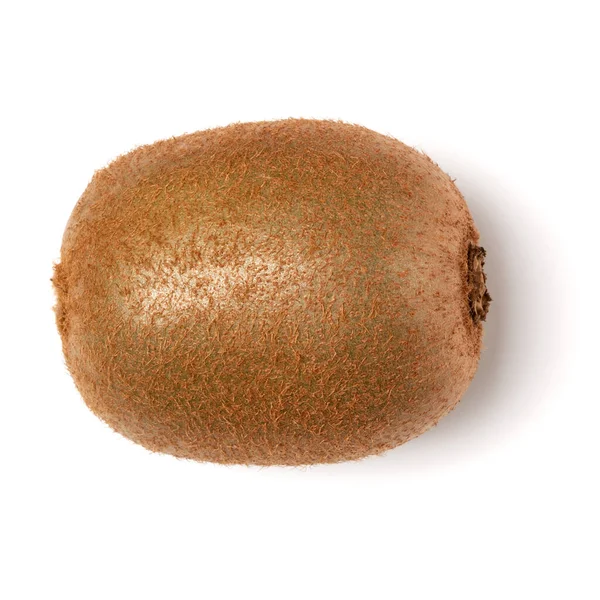 Hela Kiwi Frukt Isolerad Vit Bakgrund Närbild Kiwifruktodling Platt Ligg — Stockfoto