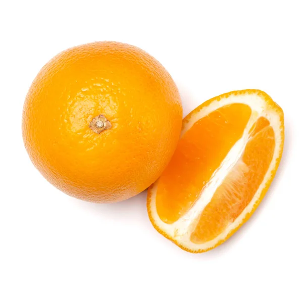 Orange Frukt Skiva Isolerad Vit Bakgrund Närbild Mat Bakgrund Platt — Stockfoto