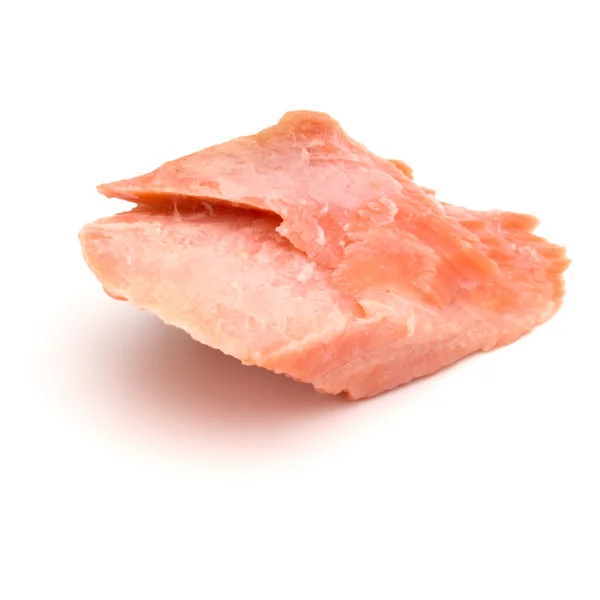 Gerookte Zalm Segmenten Geïsoleerd Een Witte Achtergrond Knipsel Bereide Vis — Stockfoto