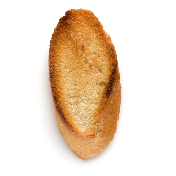 Geroosterd Stokbrood Segment Geïsoleerd Een Witte Achtergrond Close Toast Crouton — Stockfoto