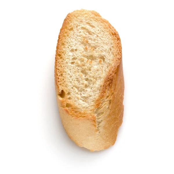 Tranches Baguette Grillées Isolées Sur Fond Blanc Gros Plan Toast — Photo