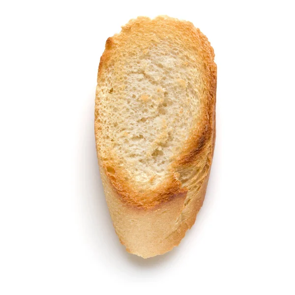 Geroosterd Stokbrood Segment Geïsoleerd Een Witte Achtergrond Close Toast Crouton — Stockfoto