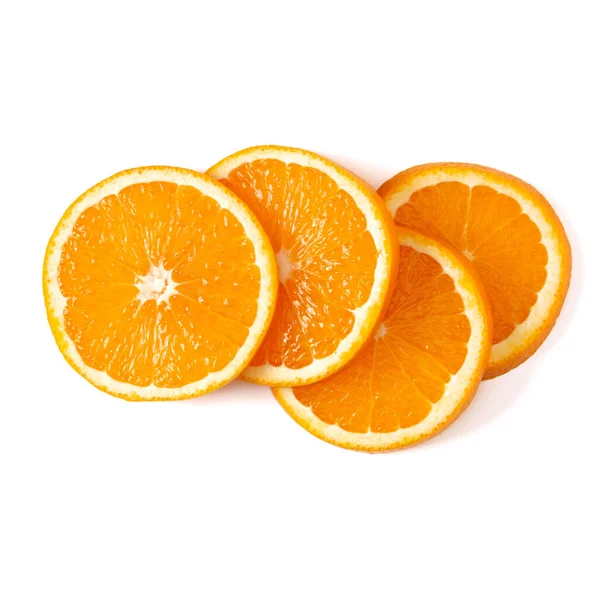 Rebanada Fruta Naranja Aislada Sobre Fondo Blanco Cerca Fondo Alimenticio — Foto de Stock