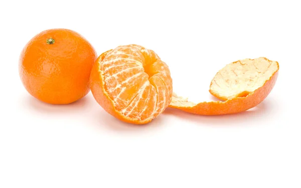 Peeled Tangerine Mandarin Fruit Isolated White Background Cutout — Stock Photo, Image