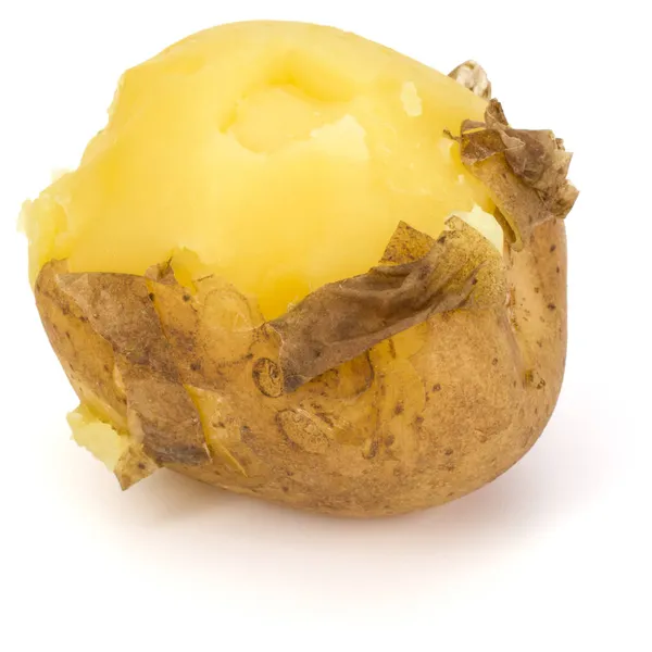 Kokt Skalad Potatis Isolerad Vit Bakgrund Cutout — Stockfoto