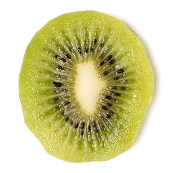 Skalad Kiwi Frukt Skiva Isolerad Vit Bakgrund Närbild Kiwifruit Slice — Stockfoto