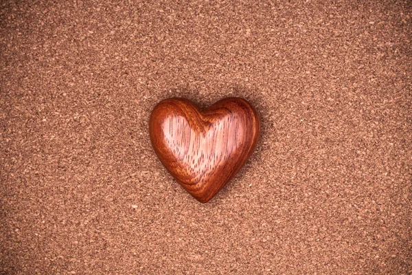 Corazón Madera Sobre Fondo Rústico Madera Concepto San Valentín Símbolo — Foto de Stock