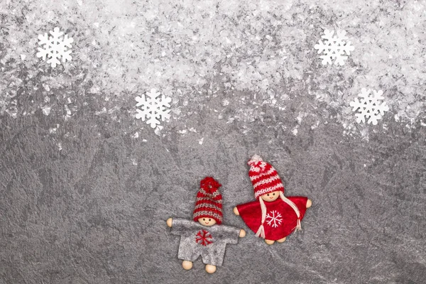 Christmas Wenskaart Noel Feestelijke Achtergrond Nieuwjaar Symbool Kinderen Spelen Thema — Stockfoto