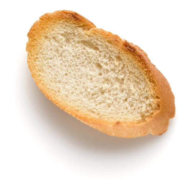 Geroosterd Stokbrood Segment Geïsoleerd Een Witte Achtergrond Close Toast Crouton — Stockfoto