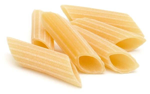 Pasta Italiana Isolata Fondo Bianco Pennoni Penne Rigate — Foto Stock