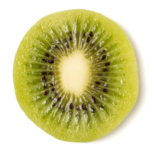 Felie Fructe Kiwi Decojită Izolată Fundalul Alb Felie Kiwifruit Fără — Fotografie, imagine de stoc