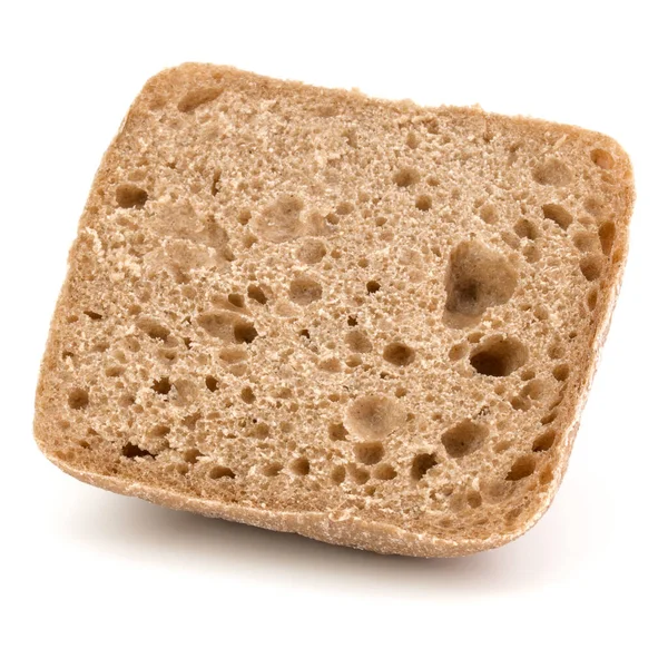 切り取って白い背景で隔離のチャバタのパンをスライス — ストック写真