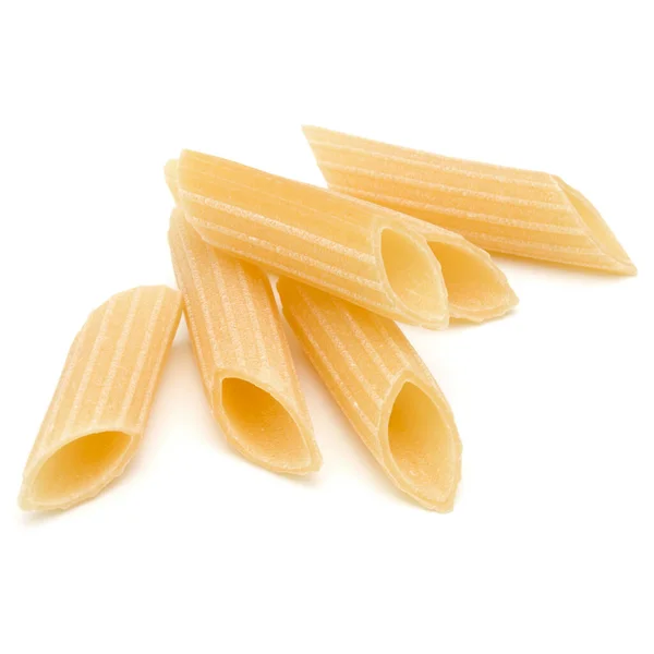 Pasta Italiana Isolata Fondo Bianco Pennoni Penne Rigate — Foto Stock