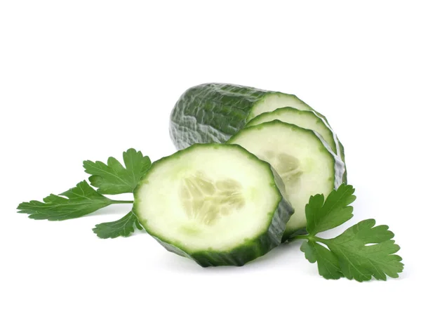 Cucumber Slices Isolated White Background Cutout — Stock Photo, Image