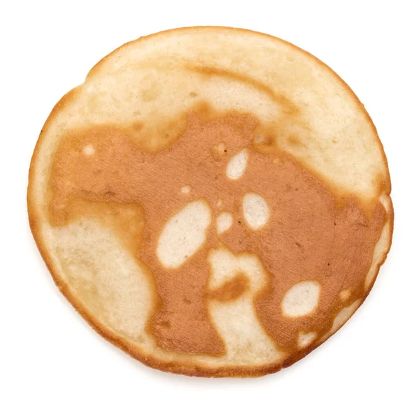 One Pancake Isolated White Background Cutout Top View — Stock Photo, Image