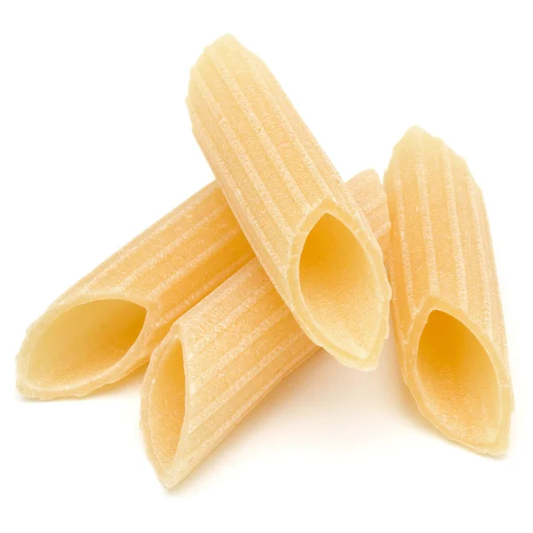 Massa Italiana Isolada Sobre Fundo Branco Pennoni Penne Rigate — Fotografia de Stock