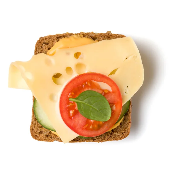 Crostini Sandwich Face Ouverte Isolé Sur Fond Blanc Gros Plan — Photo