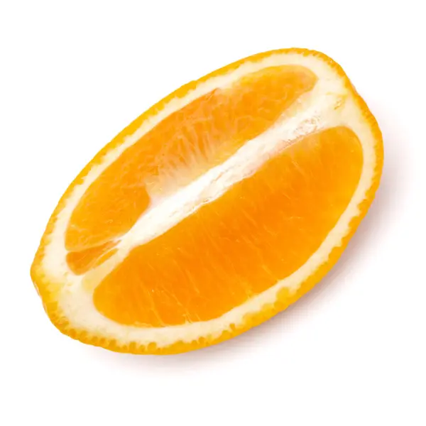 オレンジ色の果物のスライスがクローズ アップ ホワイト バック グラウンド上に分離します 食品の背景 フラット横たわっていた トップ ビュー — ストック写真