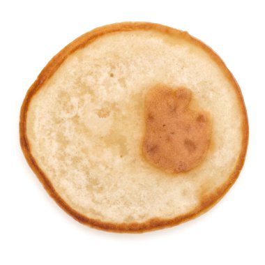 Beyaz arka plan kesme izole bir krep. Üstten görünüm.