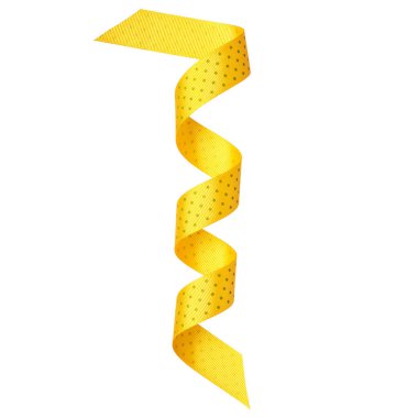 Beyaz arka plan üzerinde izole parlak saten Paskalya stil sarı şerit