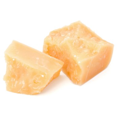 Beyaz arka plan kesme izole rendelenmiş parmesan peyniri