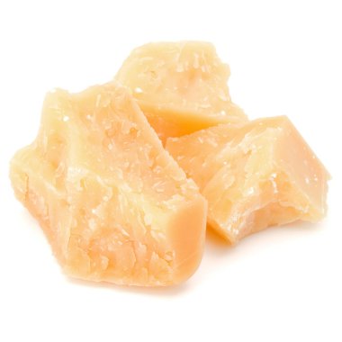 Beyaz arka plan kesme izole rendelenmiş parmesan peyniri
