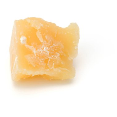 Beyaz arka plan kesme izole bir parmesan peynir paçavra