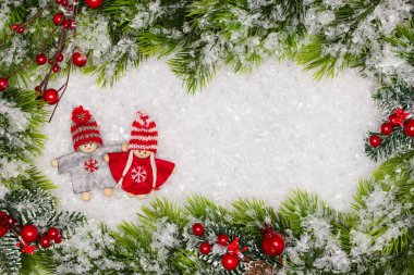 Noel tebrik kartı. Kopya alanı ile Noel sınır. Noel şenlikli arka plan. Yeni yıl sembolü. Çocuklar tema oyun..