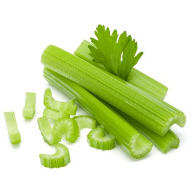 Beyaz arka plan kes şunu om kereviz sapı demet izole.