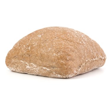 Kes şunu beyaz arka plan üzerinde izole Ciabatta ekmeği