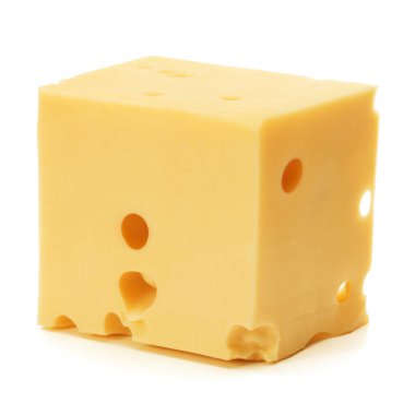 Beyaz arka plan kesme izole peynir blok