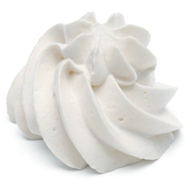 Beyaz arka plan kesme izole çırpılmış krem girdap