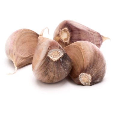 Beyaz arka plan üzerinde kesme izole diş sarımsak